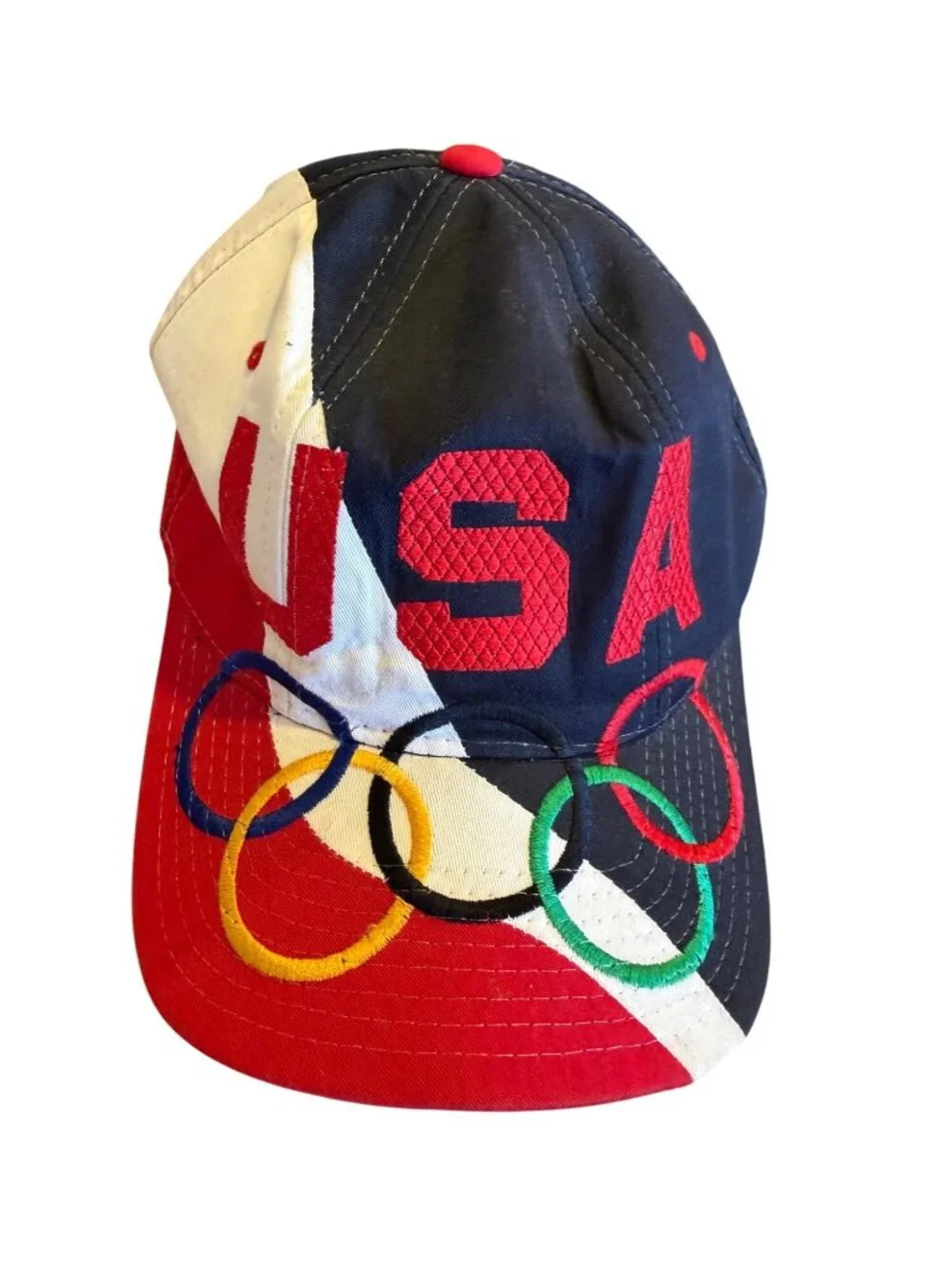 VTG 1996 Atlanta Olympics Team USA Starter Snapback Hat 90s Colorblock Cap